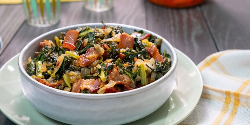 Pan Fried Collard Greens